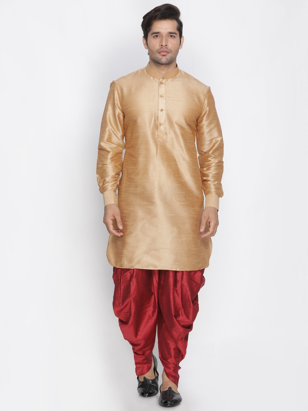 Men's Gold Silk Blend Kurta