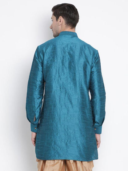 Men's Dark Green Silk Blend Kurta