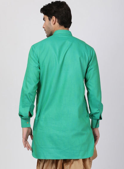 Men's Green Cotton Kurta