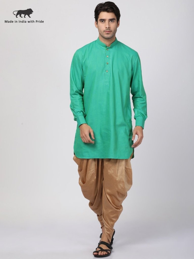 green kurta and dhoti