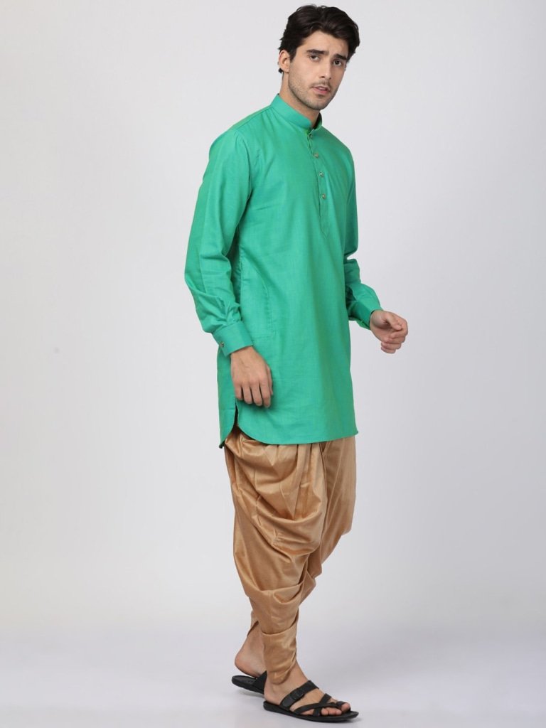 green kurta with dhoti