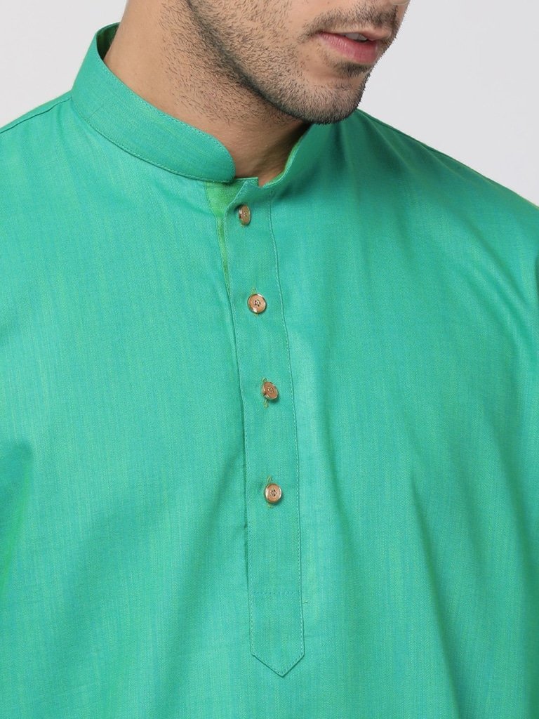 Cotton Green Kurta and Dhoti Pant Set for Men