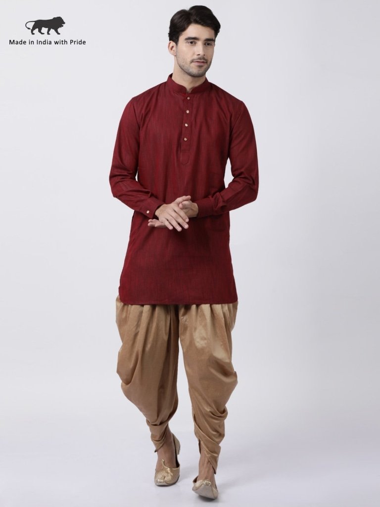 maroon dhoti kurta