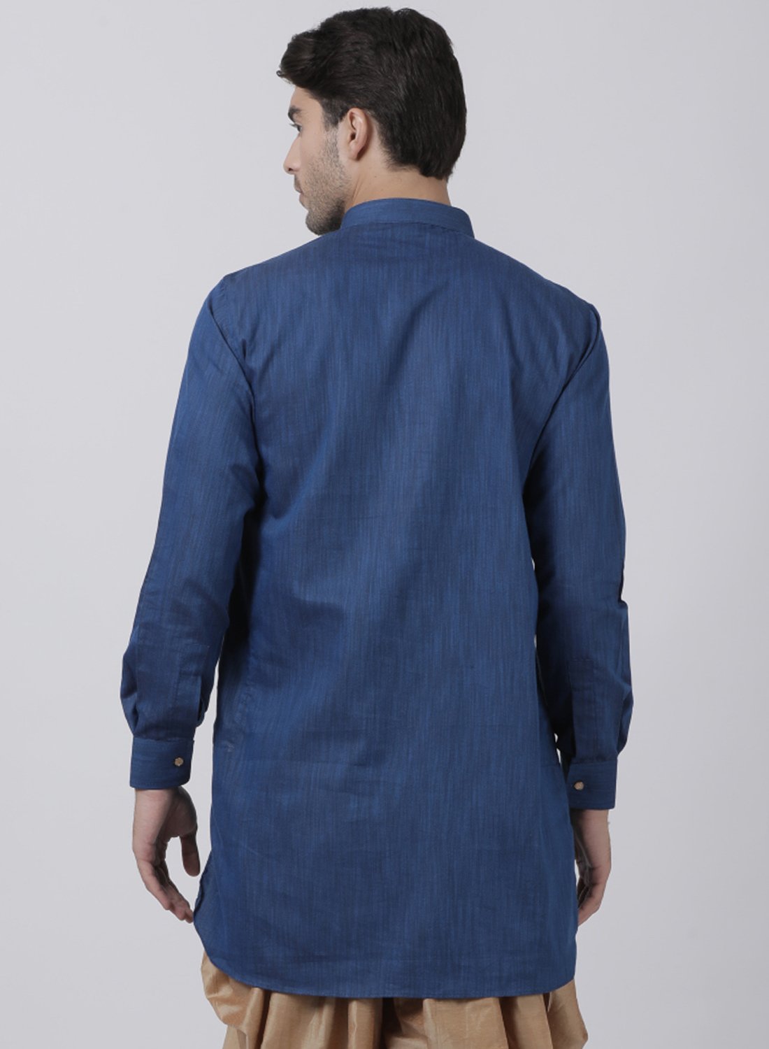 Men's Dark Blue Cotton Kurta