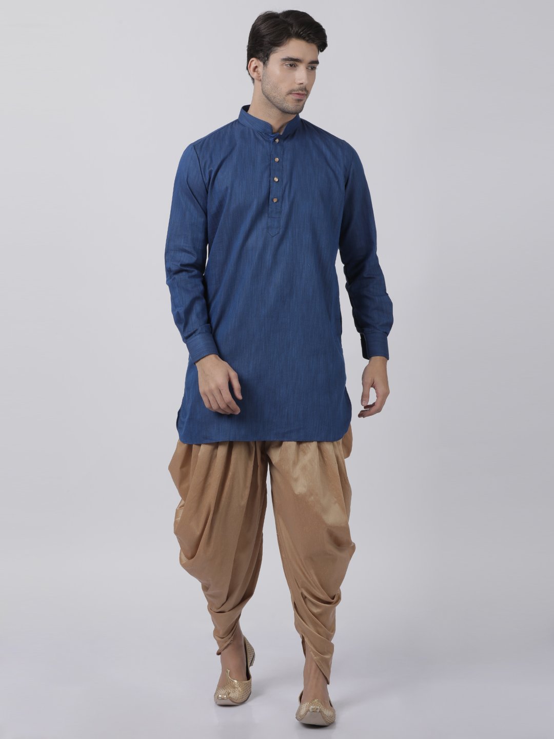 Men's Dark Blue Cotton Kurta