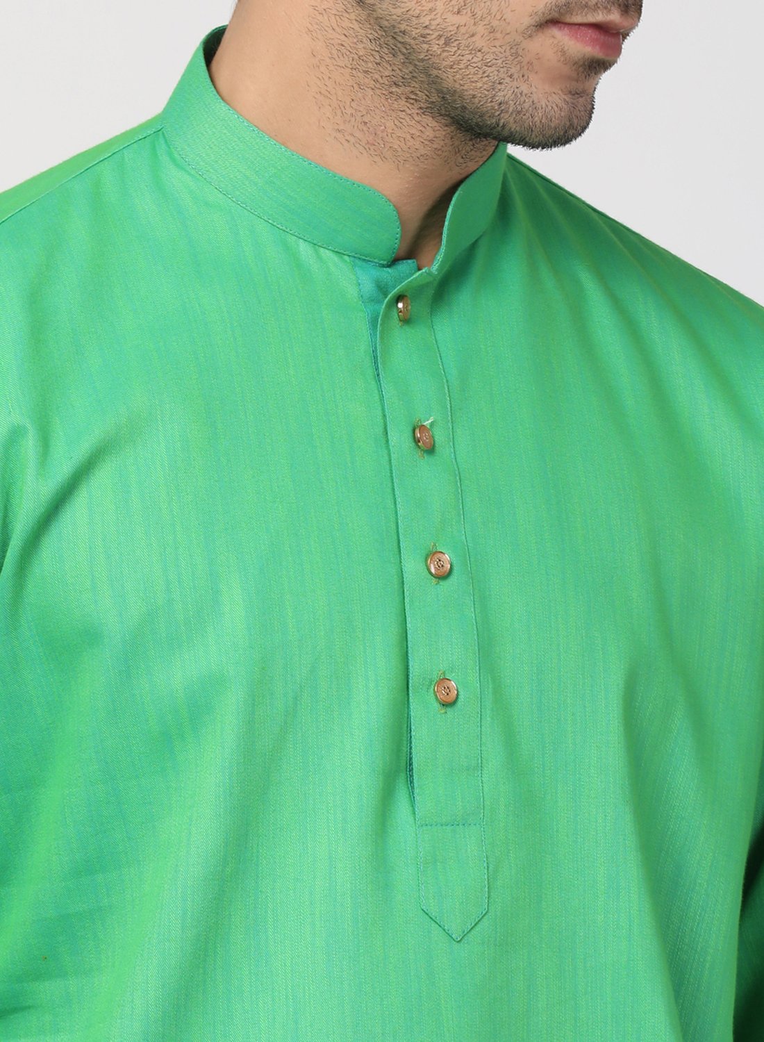 Men's Green Cotton Kurta