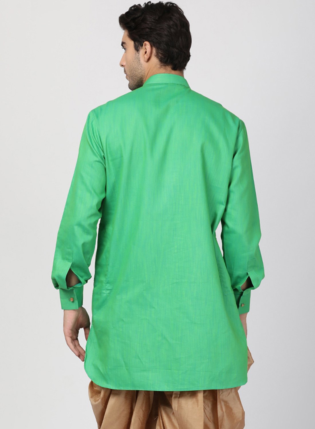 Men's Green Cotton Kurta