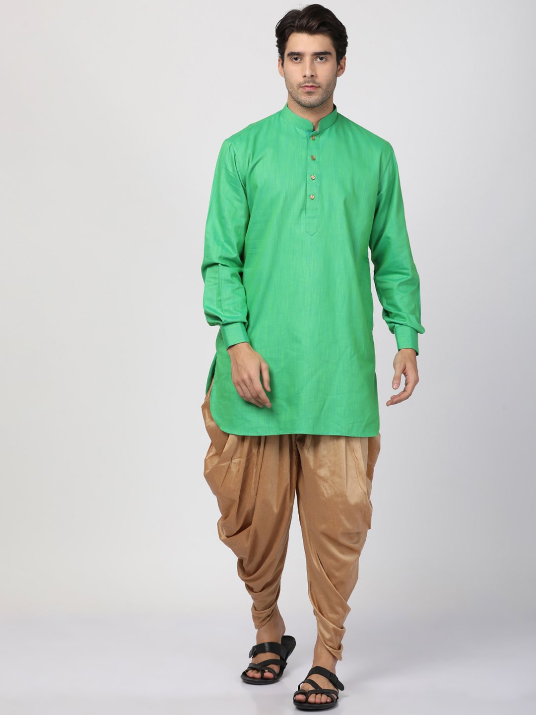 Men's Green Cotton Kurta