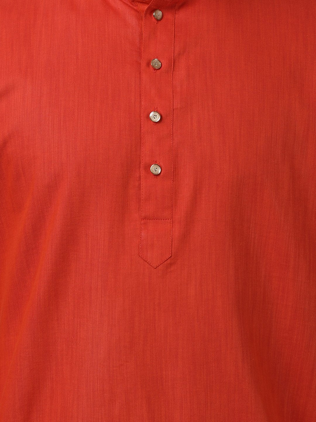 Men's Red Cotton Kurta