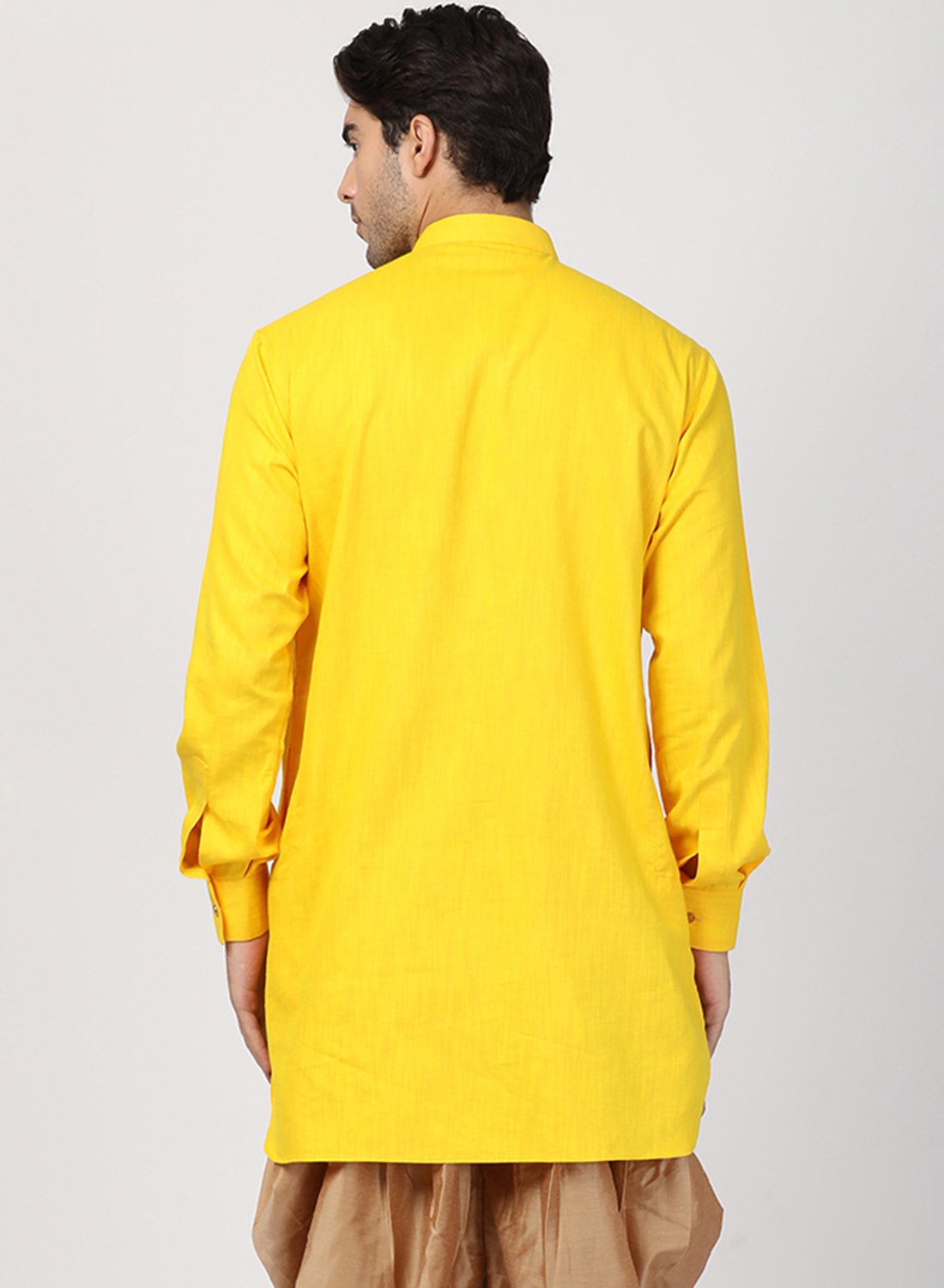 Men's Yellow Cotton Kurta