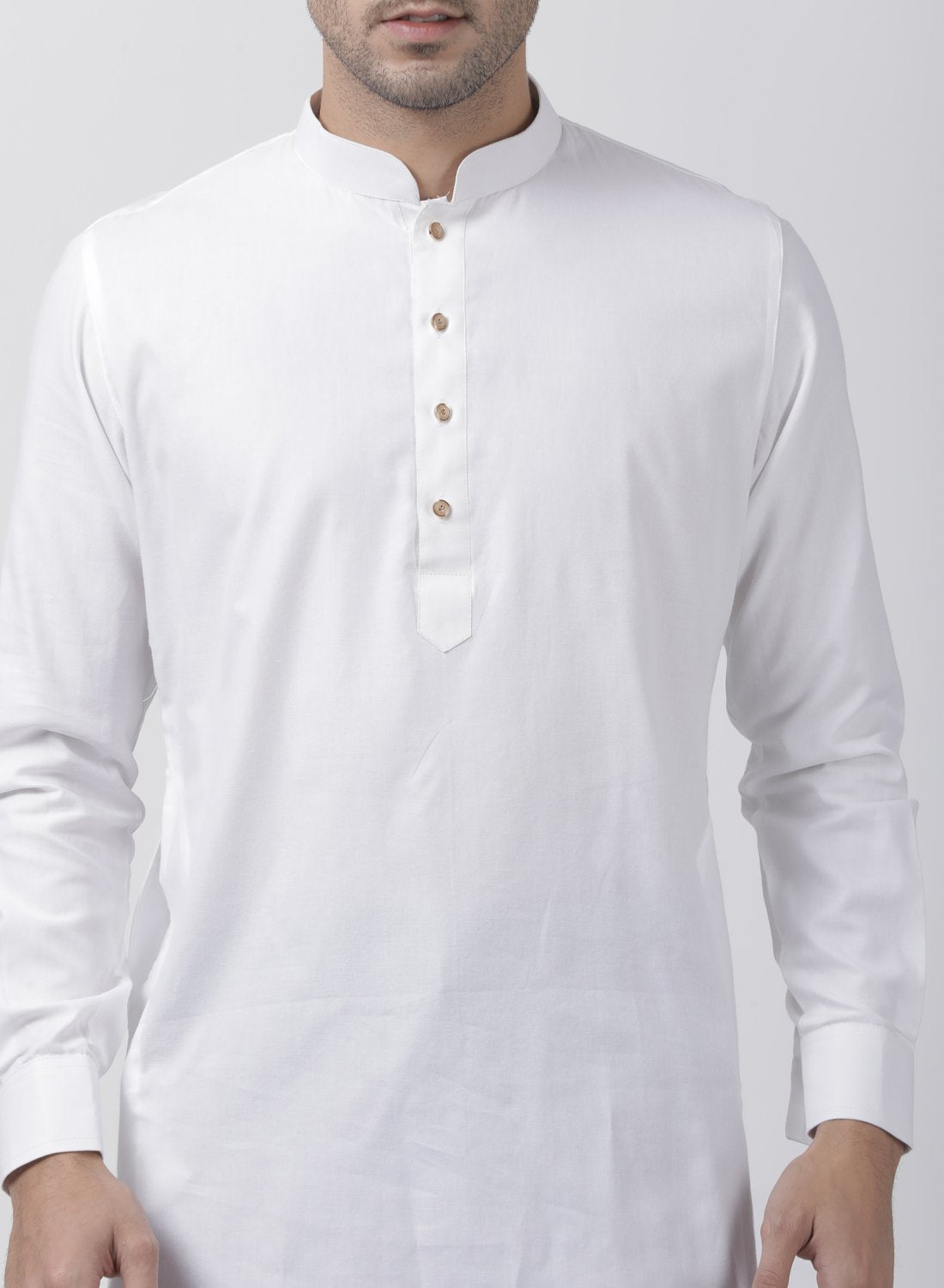 White Cotton Kurta for Men