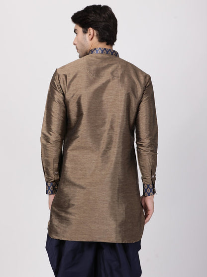 Men's Bronze Cotton Silk Blend Kurta