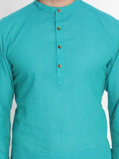 Men's Aqua Color Kurta Pure Cotton