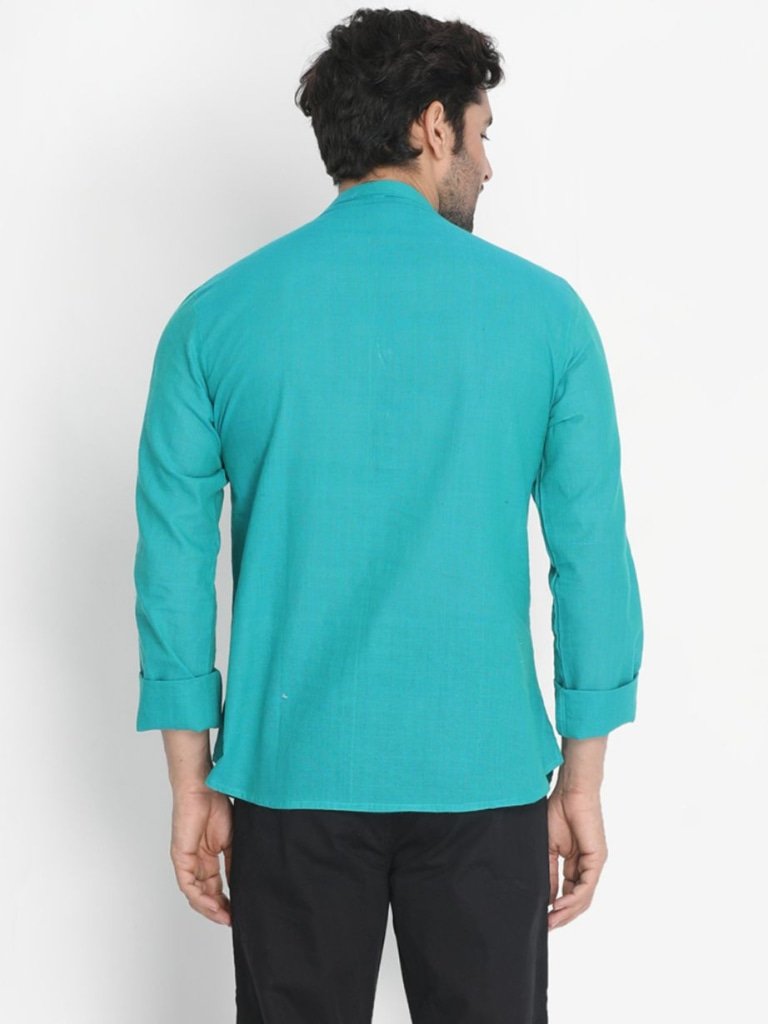 Men's Aqua Color Kurta Pure Cotton