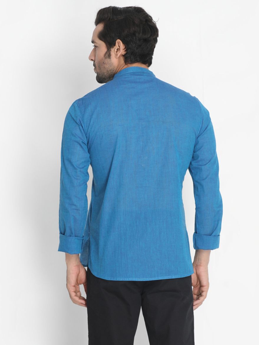 blue color kurta back image