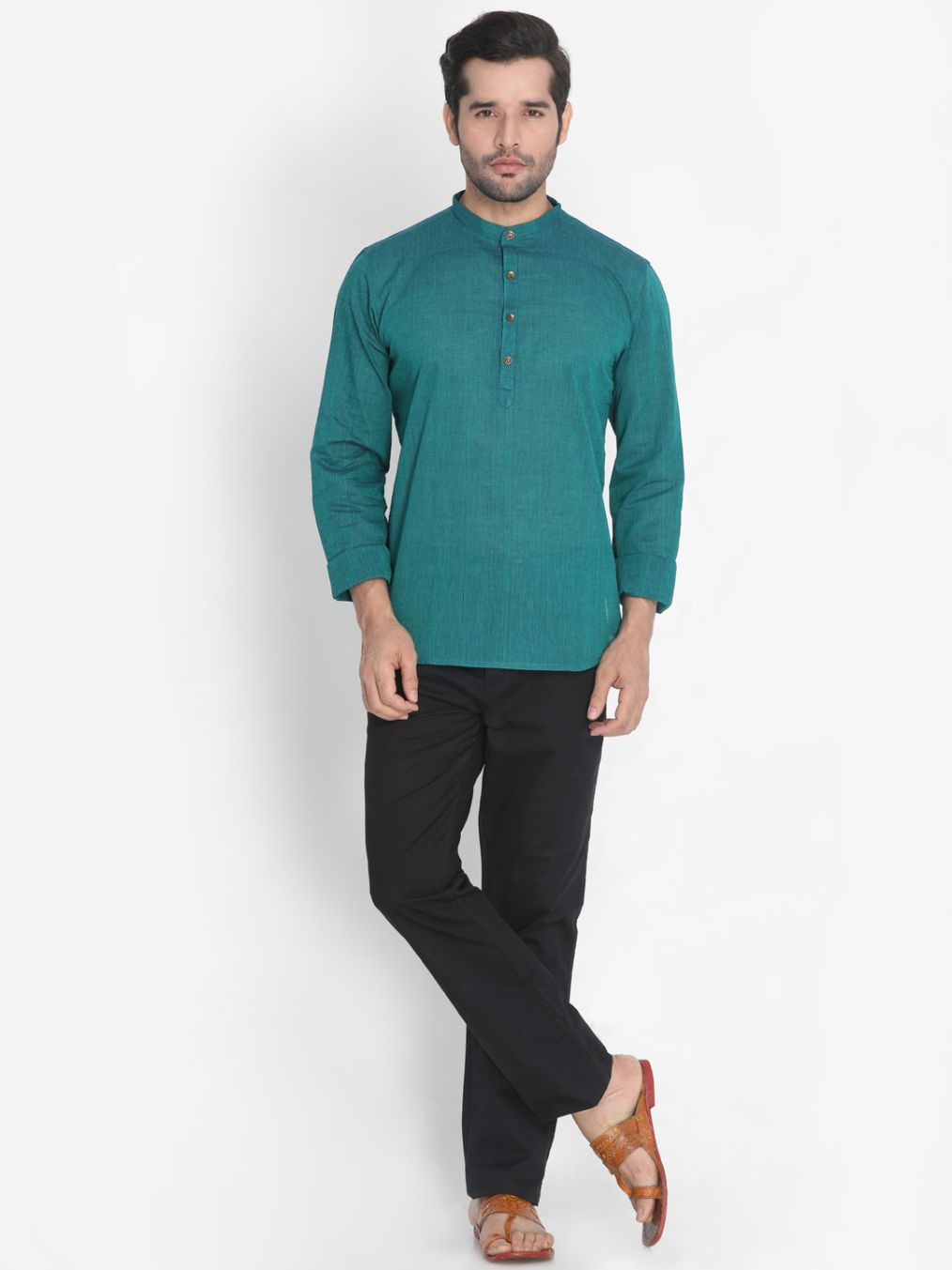 bottle green color kurta