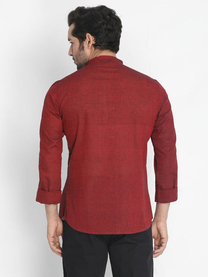 maroon colour short kurta