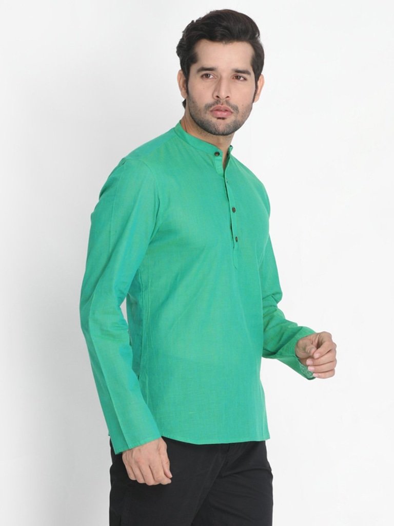 parrot green cotton kurta