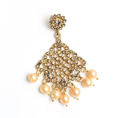 Gold-Plated Golden Necklace & Pearls with Earrings ,Tikka Jkms_160