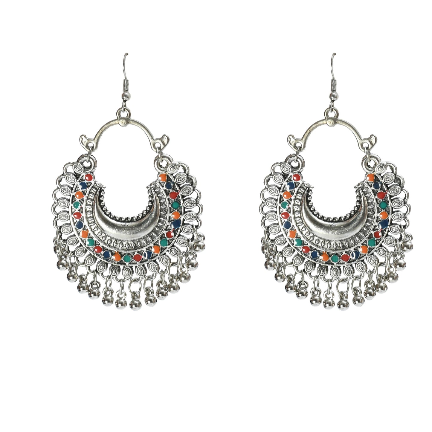 Traditional Multi colour Necklace with Earrings Jkms_105