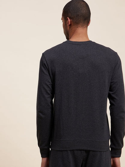 Men's Dark Grey MASCLN Embroidered Sweatshirt - LYUSH-MASCLN