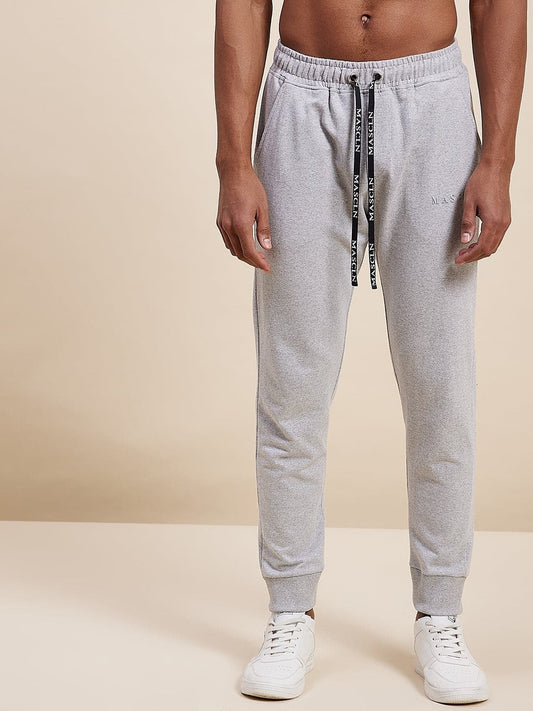 Men's Grey MASCLN Puff Print Joggers - LYUSH-MASCLN