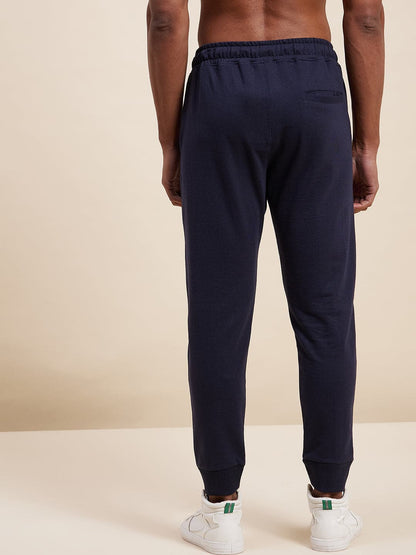 Men's Navy MASCLN Embroidered Joggers - LYUSH-MASCLN