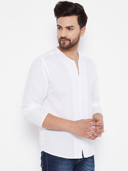 Men's Solid Pure Cotton White  Kurta