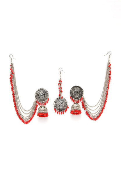 Bahubali Earrings & Tika Jker_145