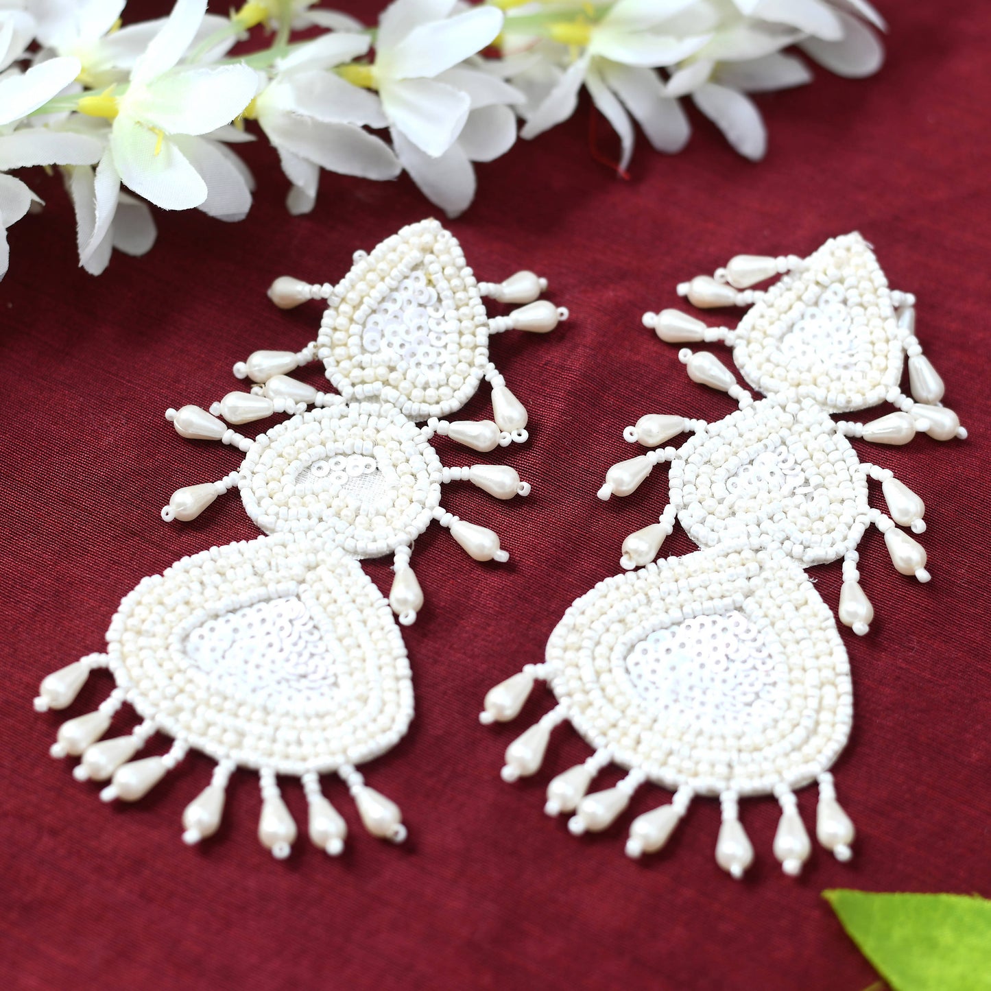 Handicraft Off White Pearls Earrings Jker_082