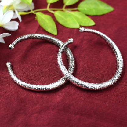 Oxidised Silver-Plated Traditional Rajasthani Kada Anklets Jkpayal_022