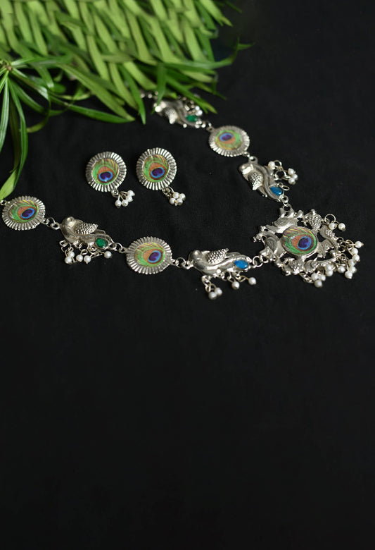 Trendia Treditional Peacock Design Necklace Jkms_058