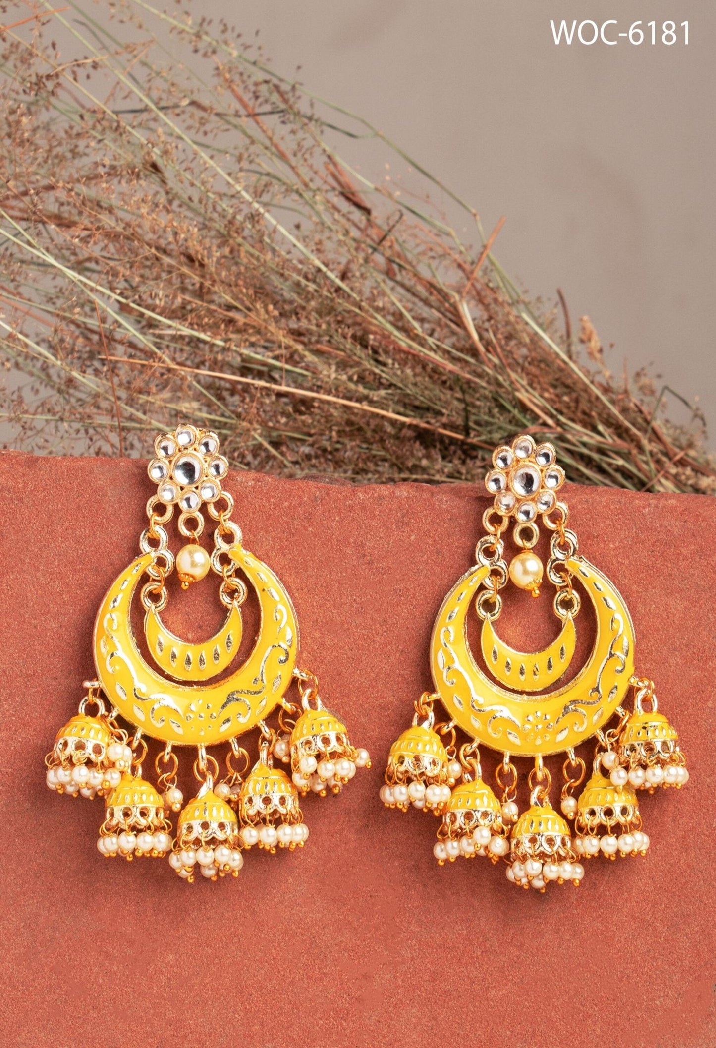 Women's Meenakari Kundan Meena Jhumka