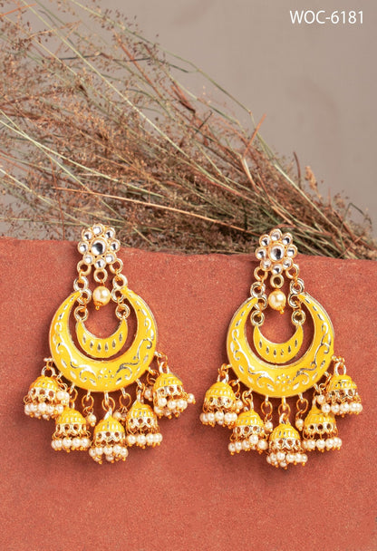 Women's Meenakari Kundan Meena Jhumka