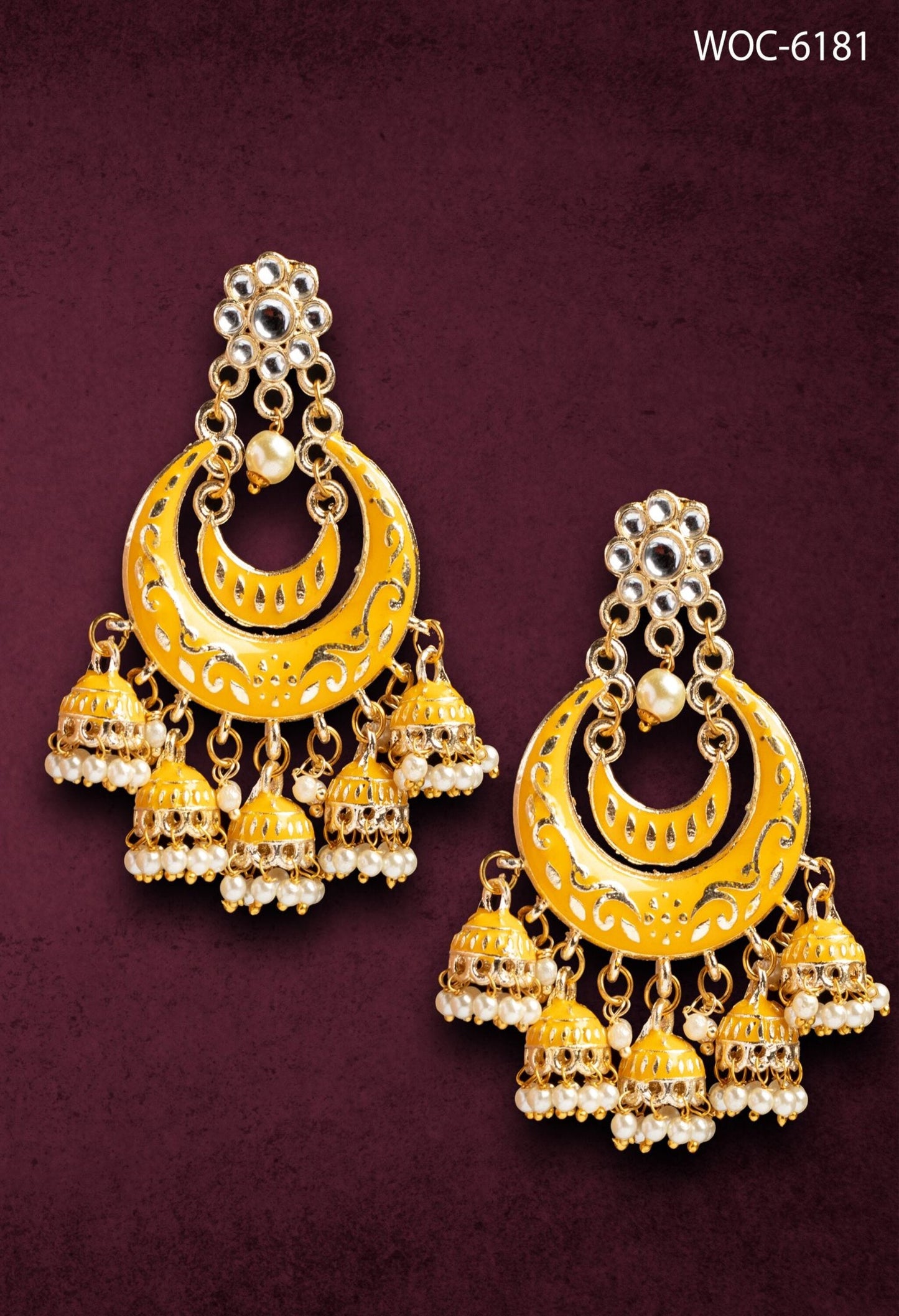 Women's Meenakari Kundan Meena Jhumka