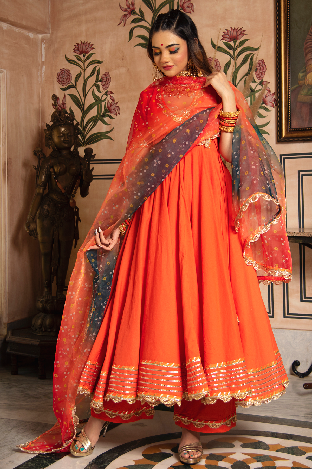 Women's BHANDHANI ANGRAKHA SET - Pomcha Jaipur