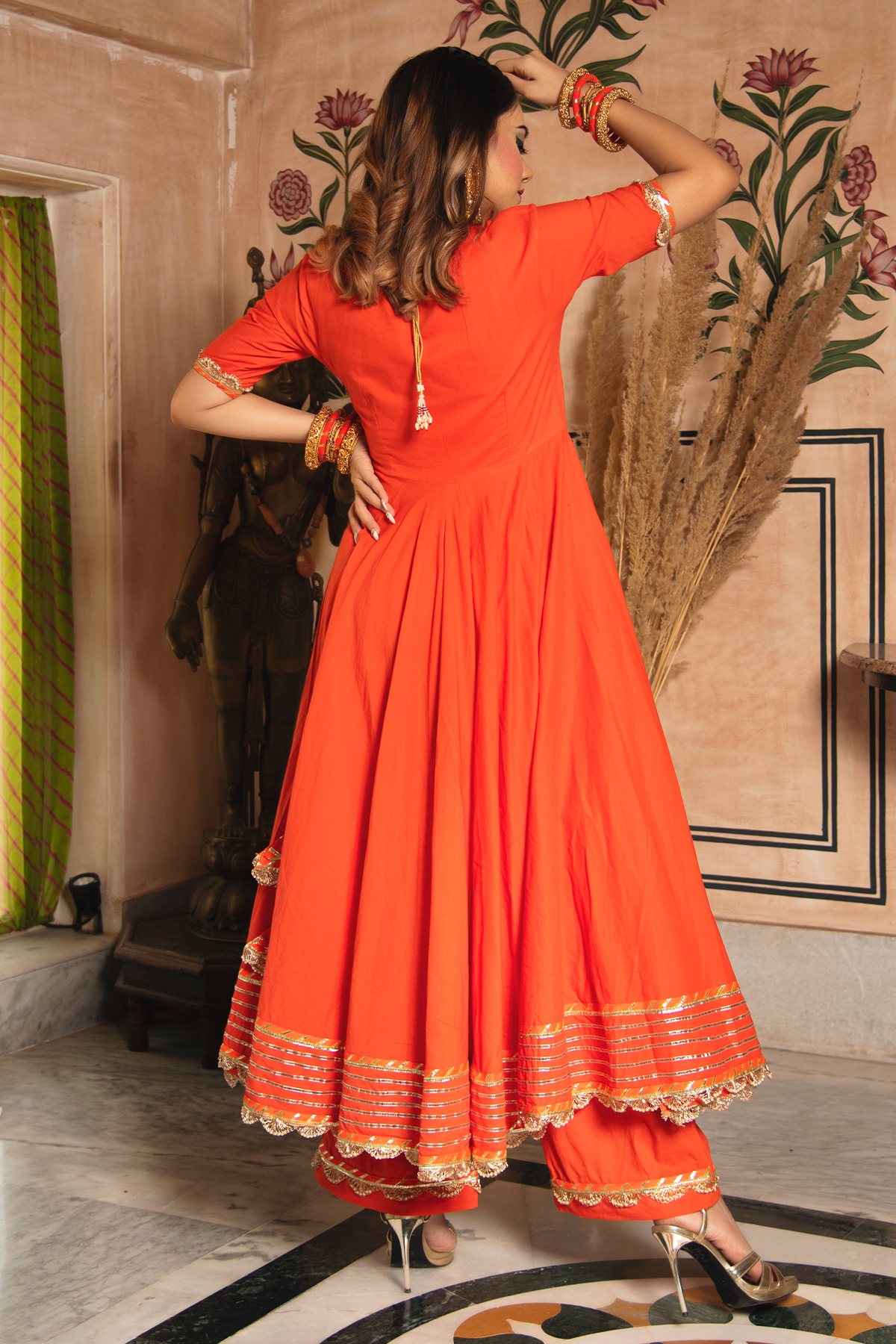 Women's BHANDHANI ANGRAKHA SET - Pomcha Jaipur