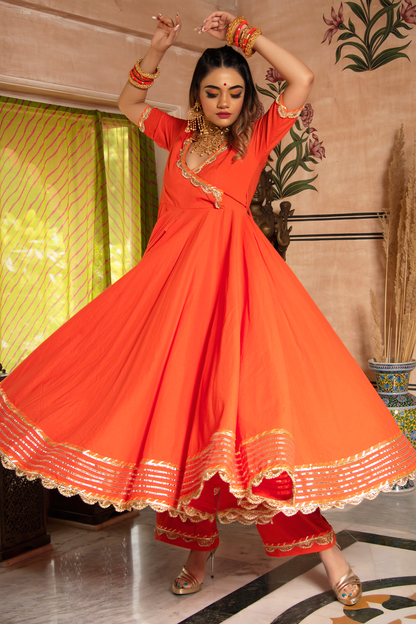 Women's BHANDHANI ANGRAKHA SET - Pomcha Jaipur