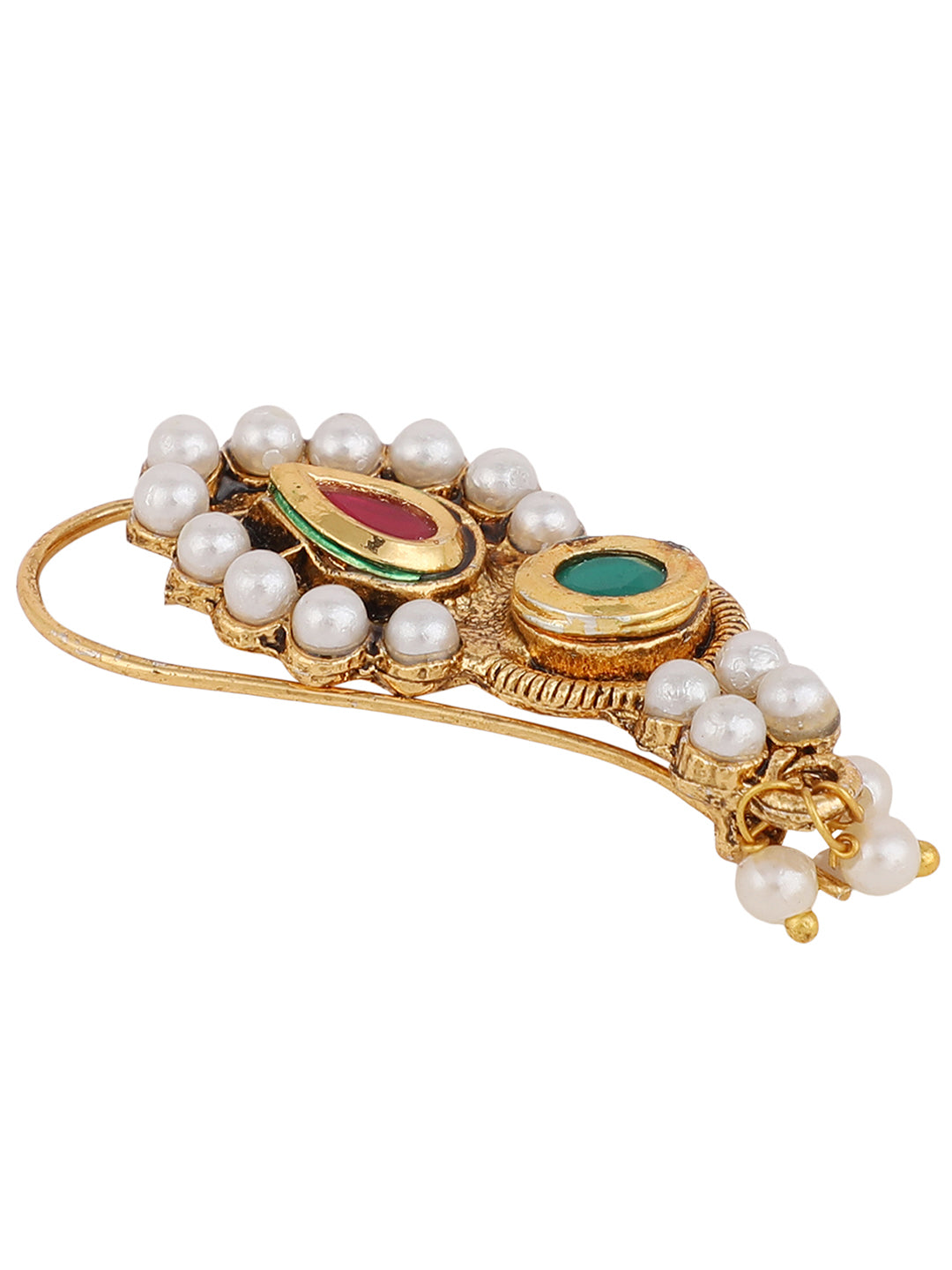 Pearl Maharashtrian Nath Nose Pin For Women