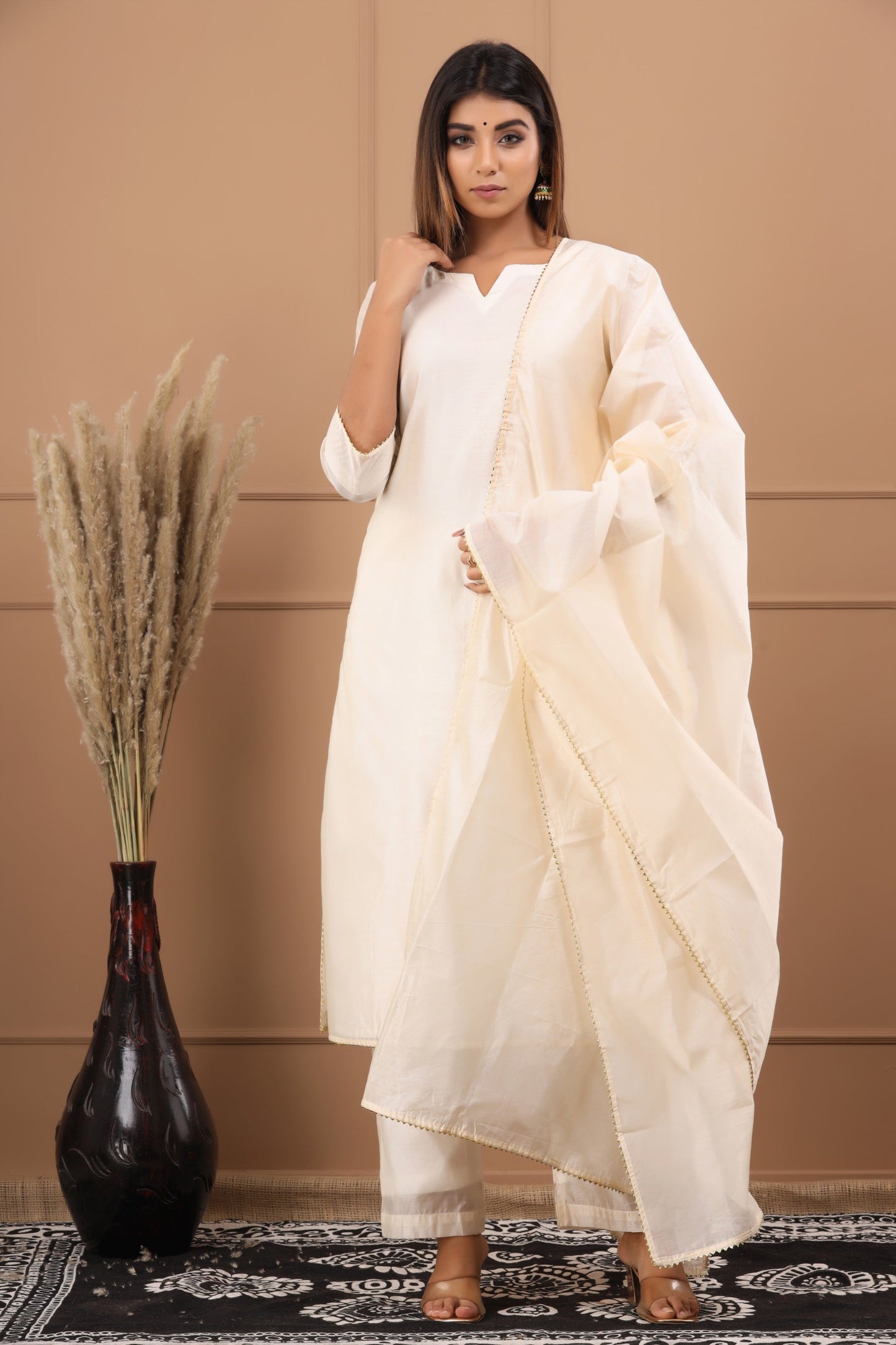 Women's Naveli Chanderi Suit  Dupatta Set