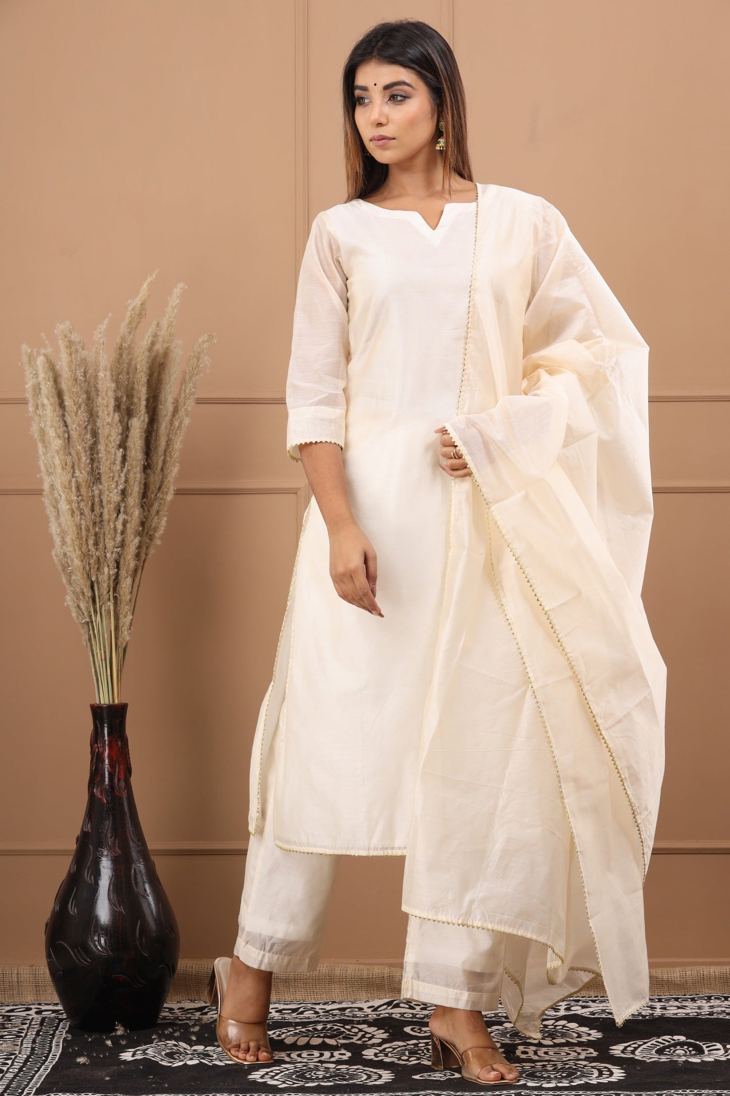 Women's Naveli Chanderi Suit  Dupatta Set