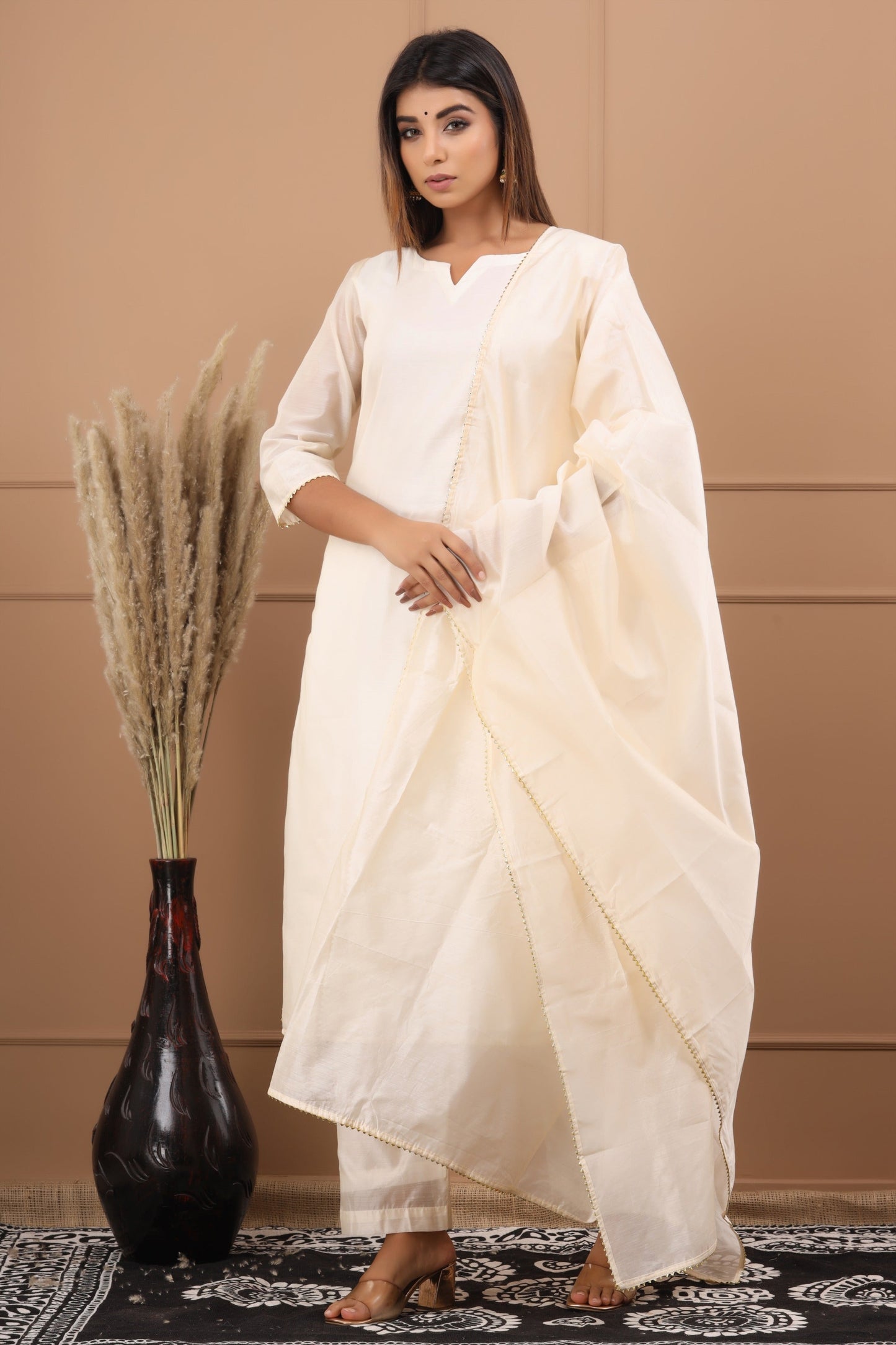 Women's Naveli Chanderi Suit  Dupatta Set