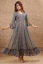 Women's Meher Leheriya Grey Dress With Cotton Lining