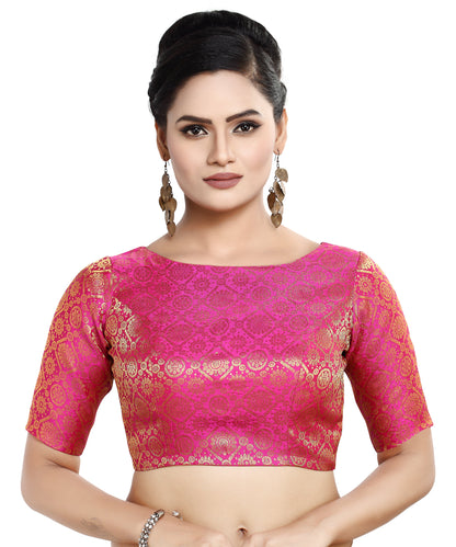 Women's Polyester Half Sleeve Saree Blouse