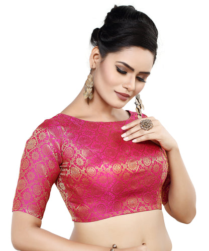 Women's Polyester Half Sleeve Saree Blouse