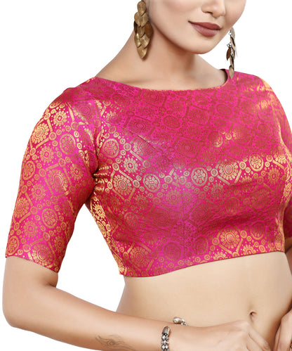 Women's Polyester Half Sleeve Saree Blouse