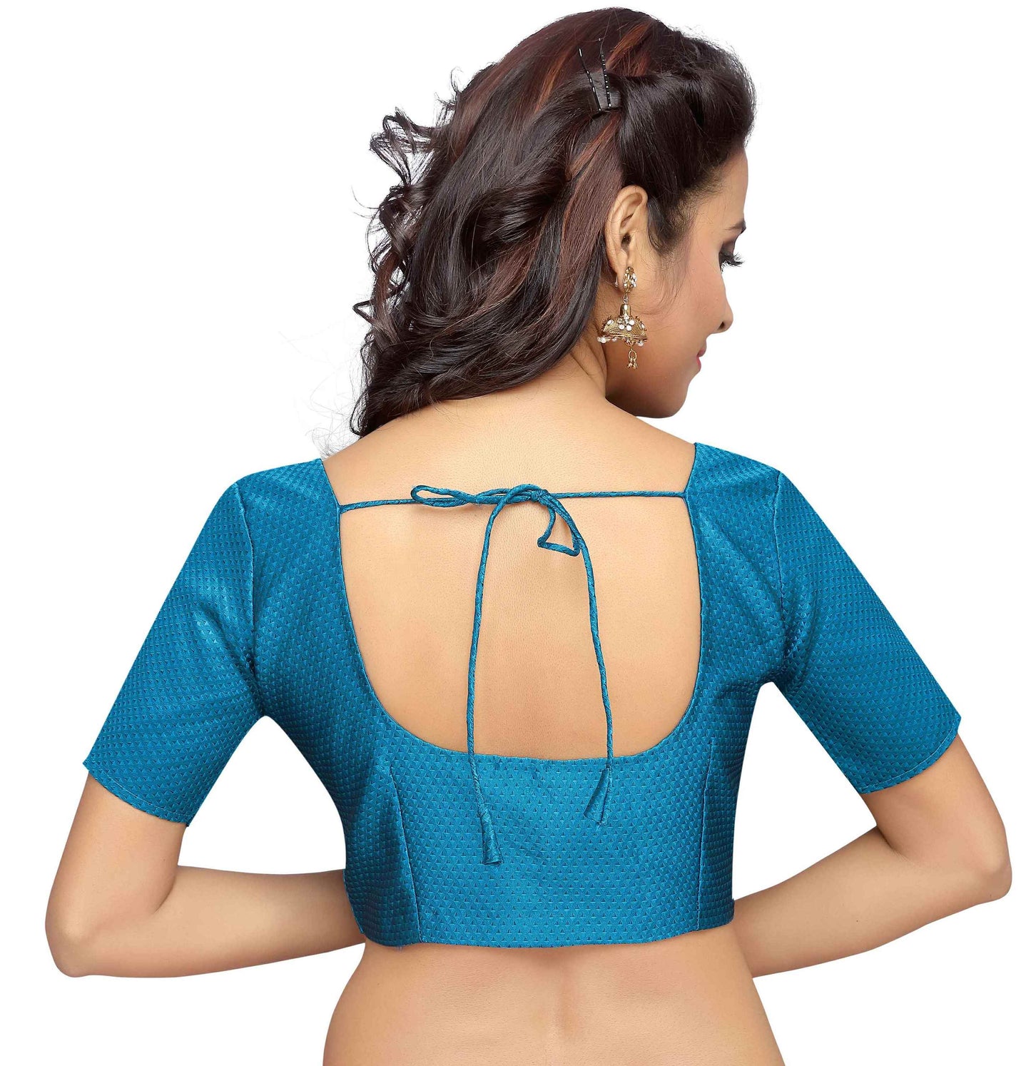 Women Blue Georgette Readymade Blouse  (1pc)