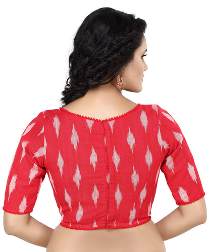 Women's Cotton Ikat Print Half Sleeve Blouse