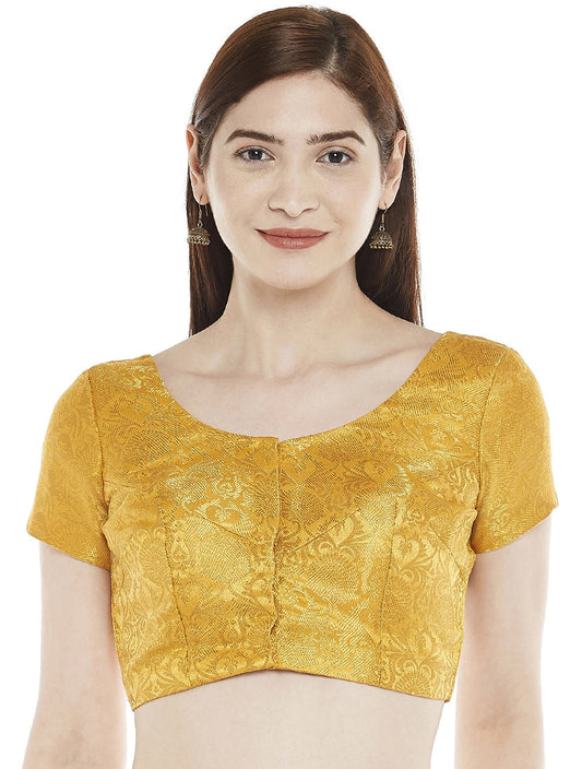 Women's Yellow Banarasi Brocade Blouse - (1pc set)