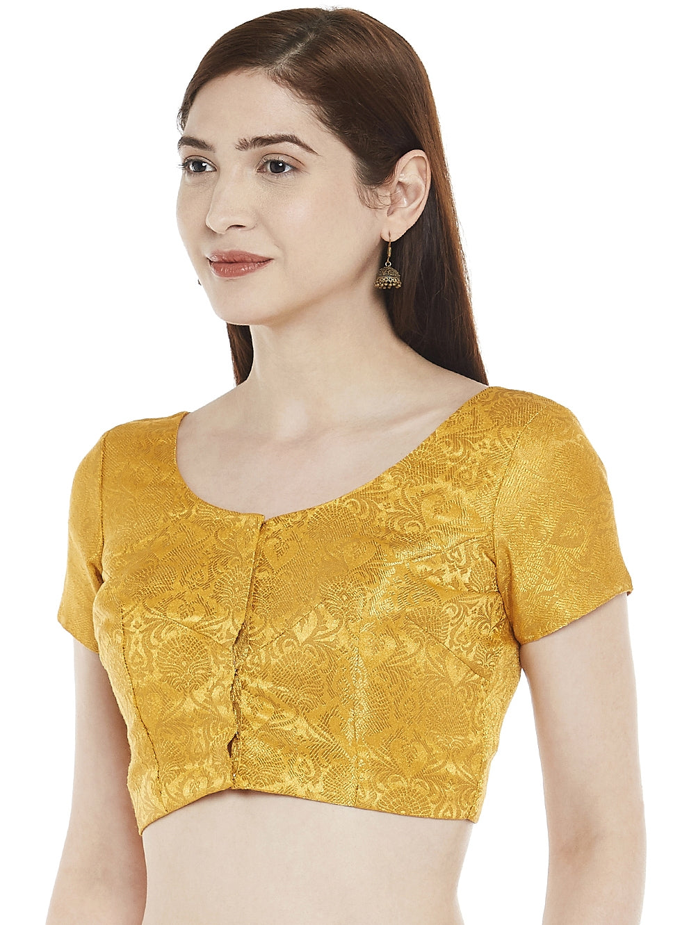 Women's Yellow Banarasi Brocade Blouse - (1pc set)